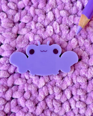 Lilac Crab Acrylic Pin Badge