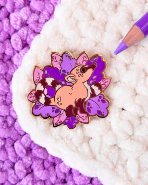 Lavender Ring-Tailed Coati Enamel Pin Badge