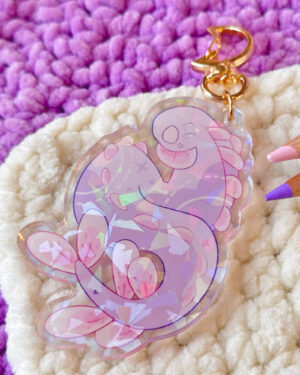 Lilac Haze Dragonfish Holographic Keychain