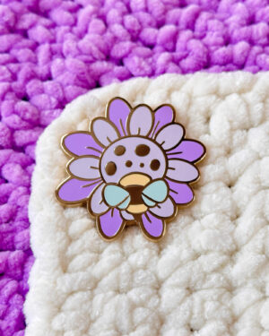 Lilac Bumblebee Wildflower Enamel Pin Badge