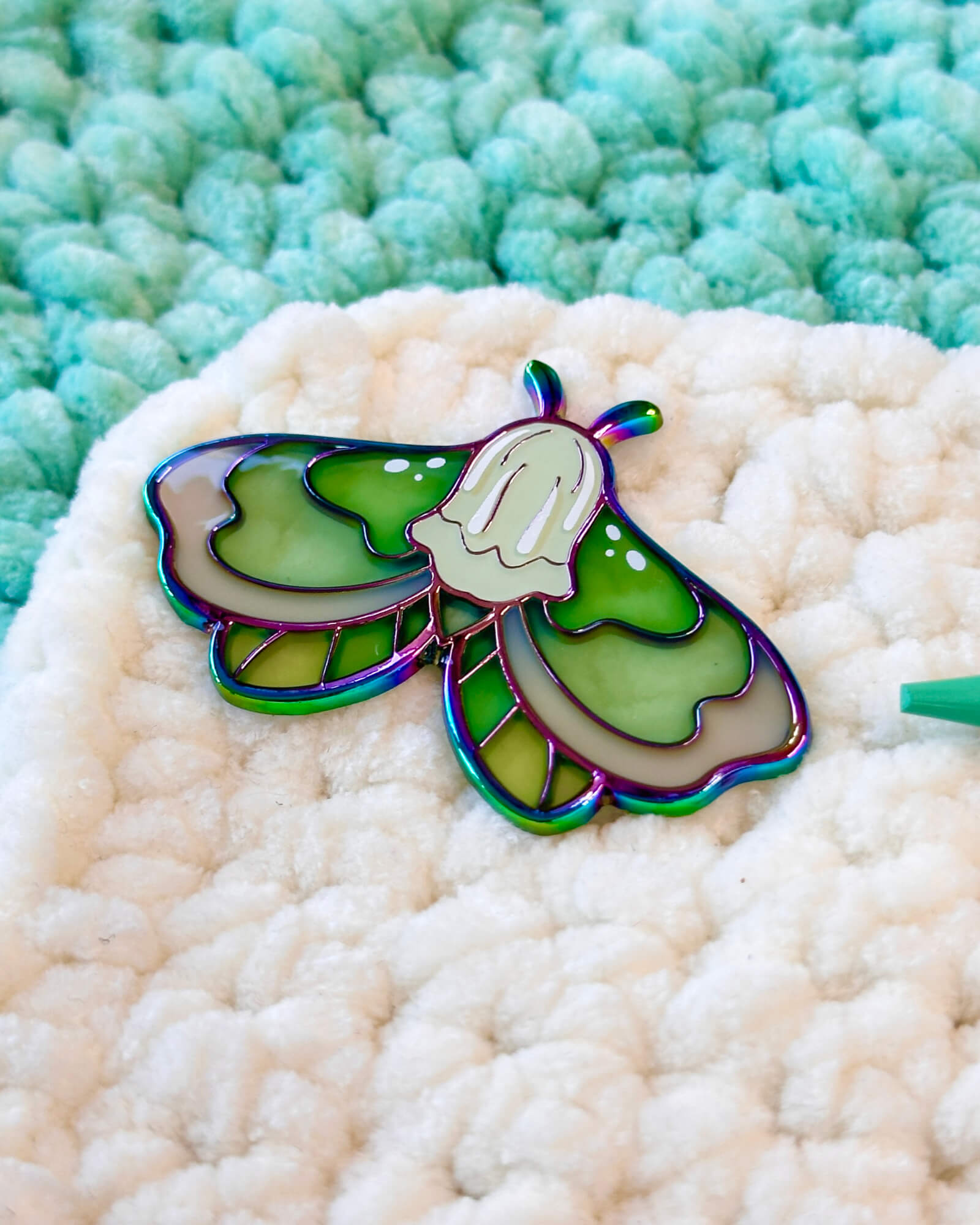 Lily of the Valley Moth Enamel Pin - Designed by Evy Benita - All Rights Reserved (4) - Evy Benita
