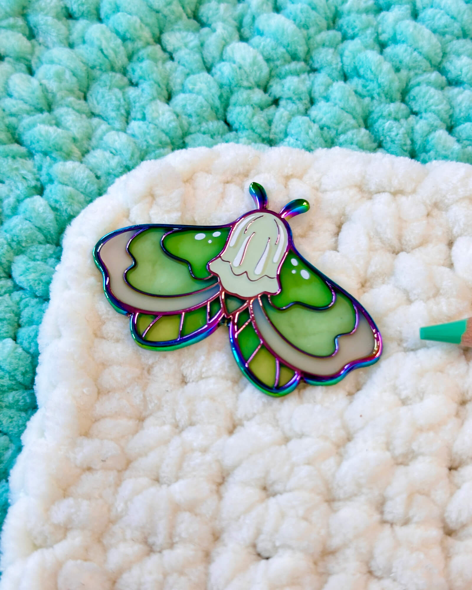 Lily of the Valley Moth Enamel Pin - Designed by Evy Benita - All Rights Reserved (5) - Evy Benita