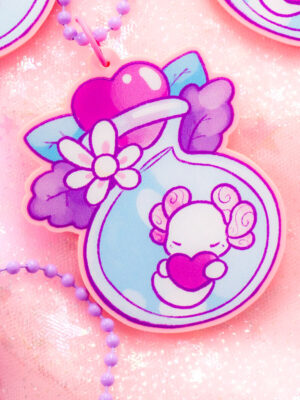 Lottie the Lotl in Potion Bottle Acrylic Keychain