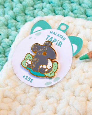 Malayan Tapir Enamel Pin Badge