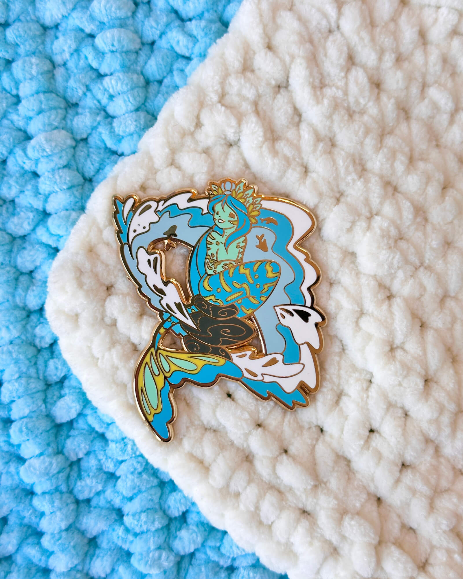 Mandarin Dragonet Mermaid Enamel Pin - Designed by Evy Benita - All Rights Reserved (6) - Evy Benita
