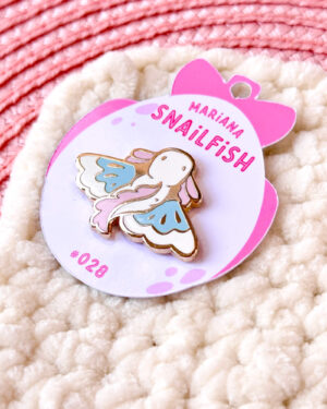 Golden Mariana Snailfish Enamel Pin Badge