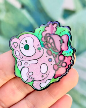 Rainbow Plated Spectacled Bear Enamel Pin Badge