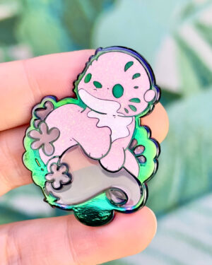 Rainbow Plated Giant River Otter Enamel Pin Badge