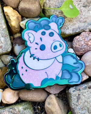 Rainbow Plated Peccary Enamel Pin Badge