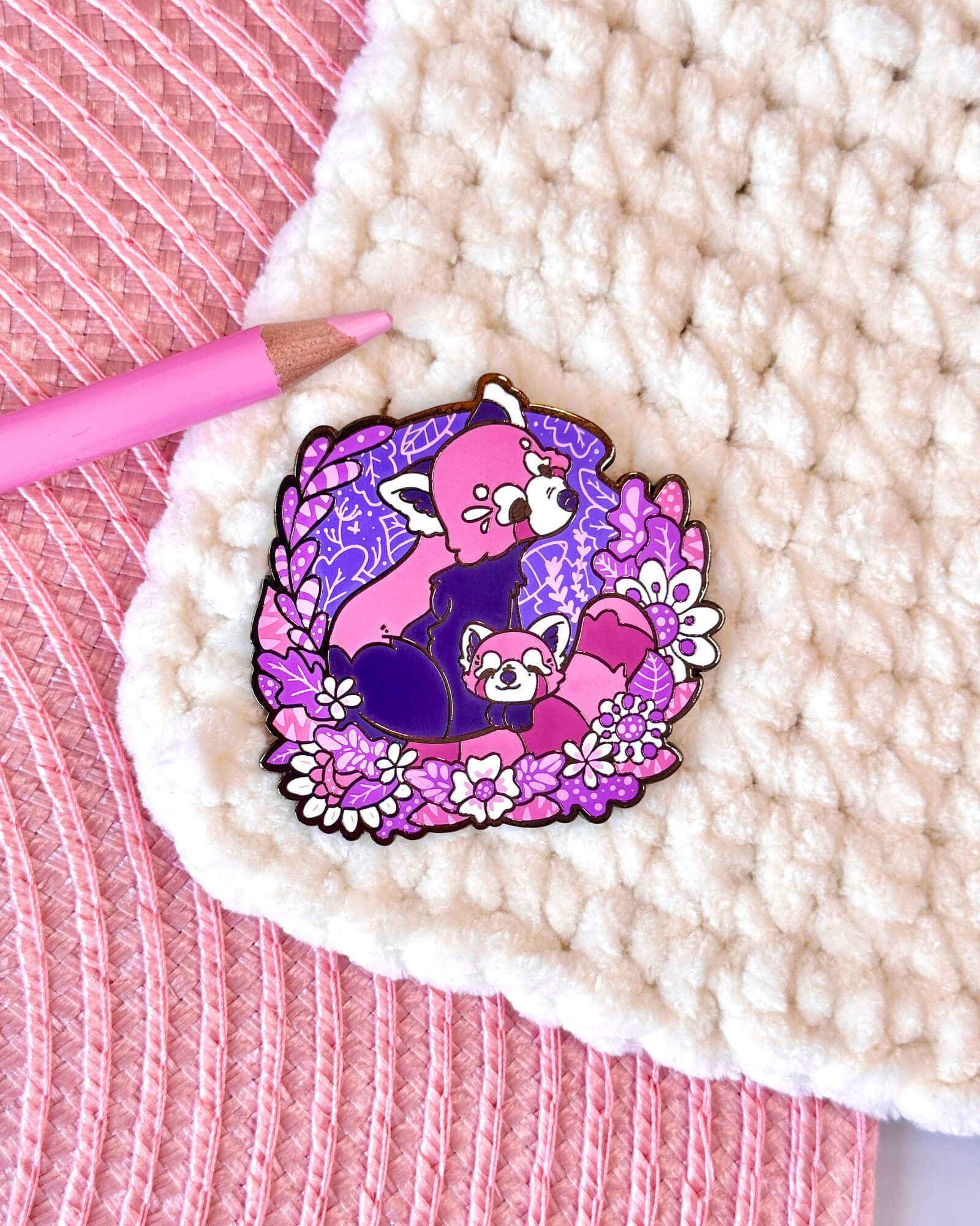 Midnight Red Panda Family Enamel Pin - Designed By Evy Benita (2) - Evy Benita