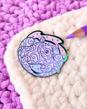 Nebulae Umbrella Octopus Enamel Pin Badge