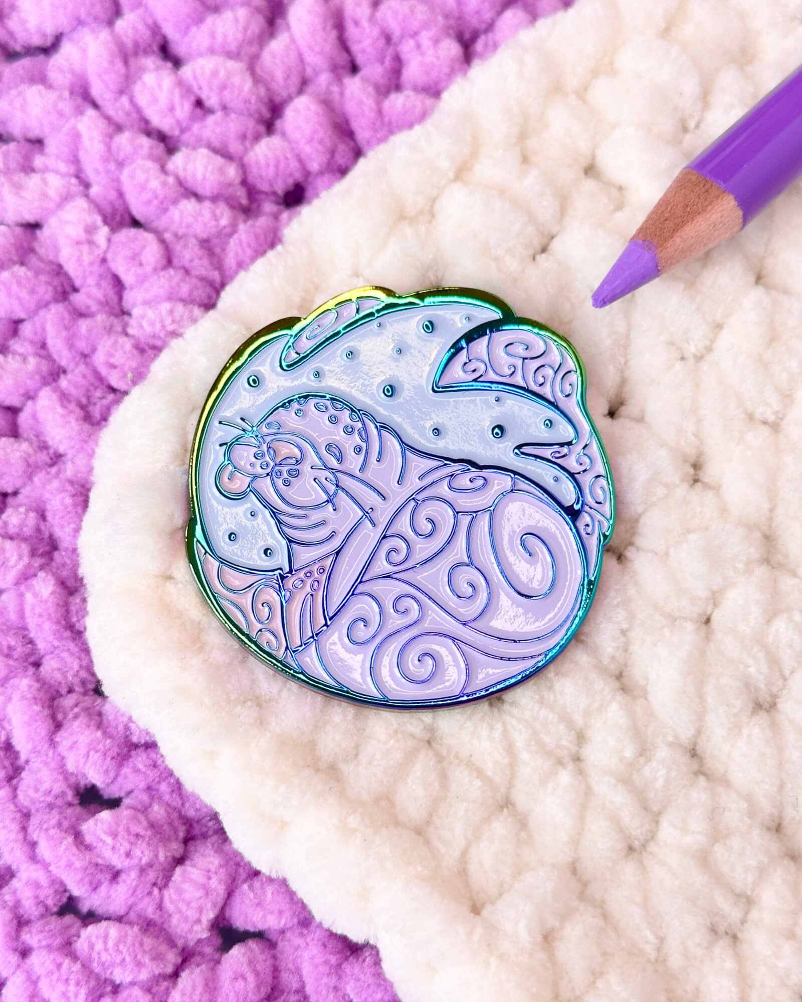 Nebula Monk Seal Enamel Pin - Designed by Evy Benita - All Rights Reserved (2) - Evy Benita