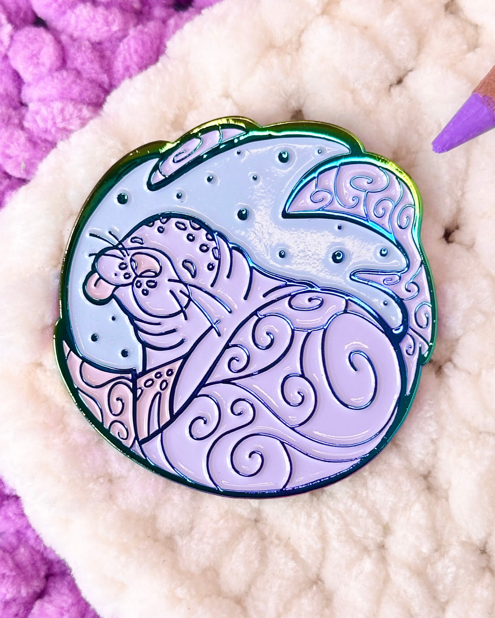 Nebula Monk Seal Enamel Pin - Designed by Evy Benita - All Rights Reserved (3) - Evy Benita