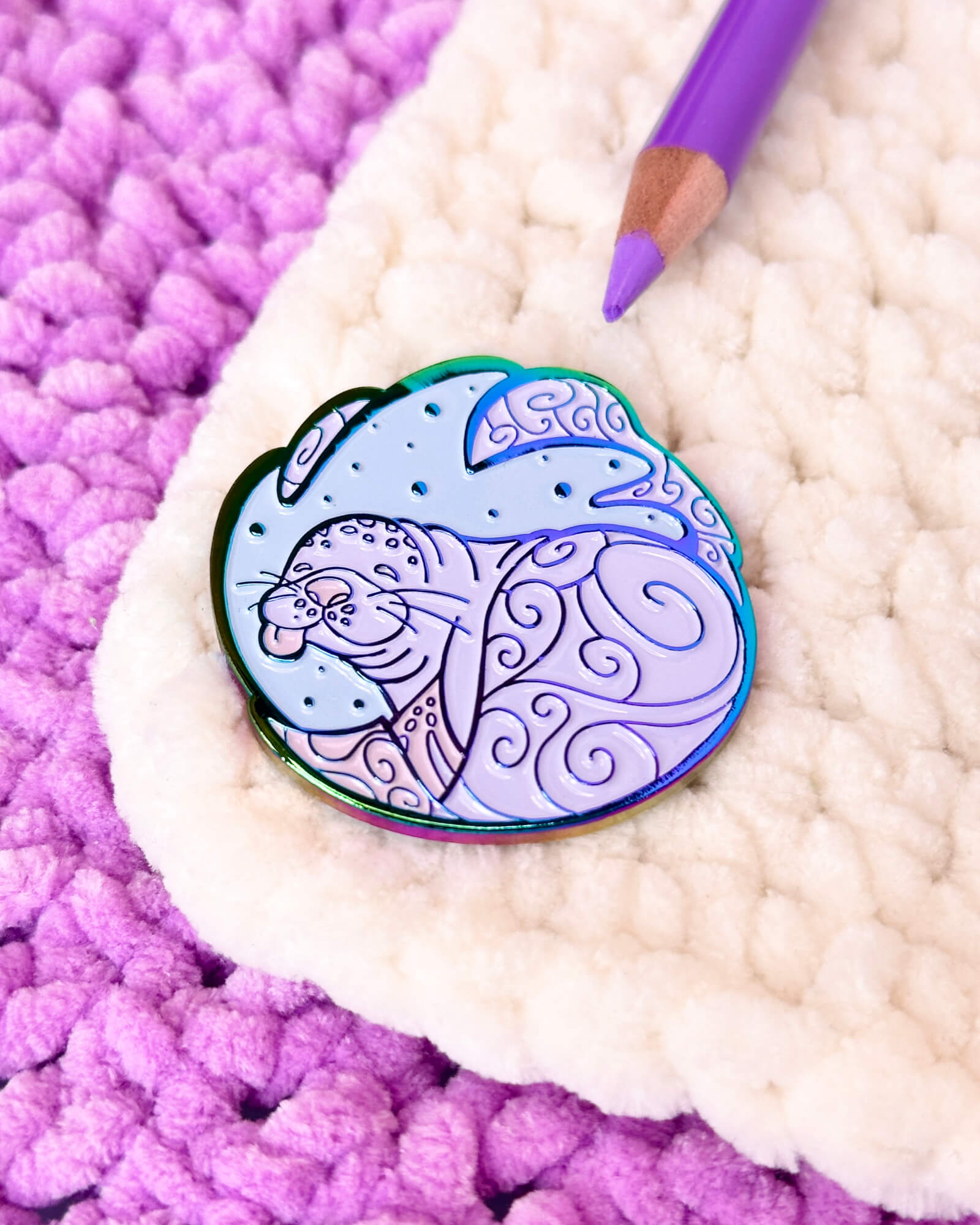 Nebula Monk Seal Enamel Pin - Designed by Evy Benita - All Rights Reserved (4) - Evy Benita