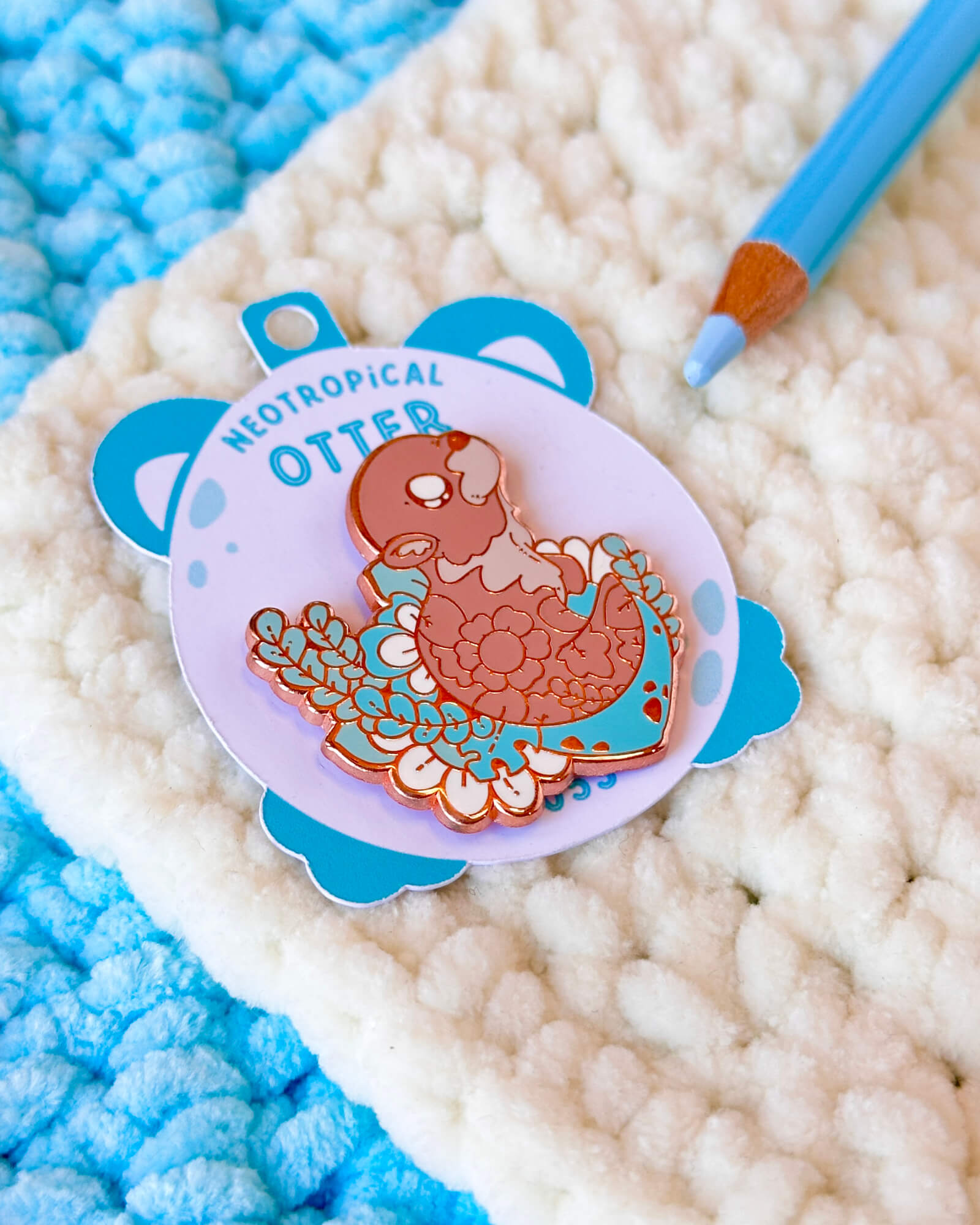 Neotropical River Otter Enamel Pin - Designed by Evy Benita - Critumi Series - All Rights Reserved (1) - Evy Benita