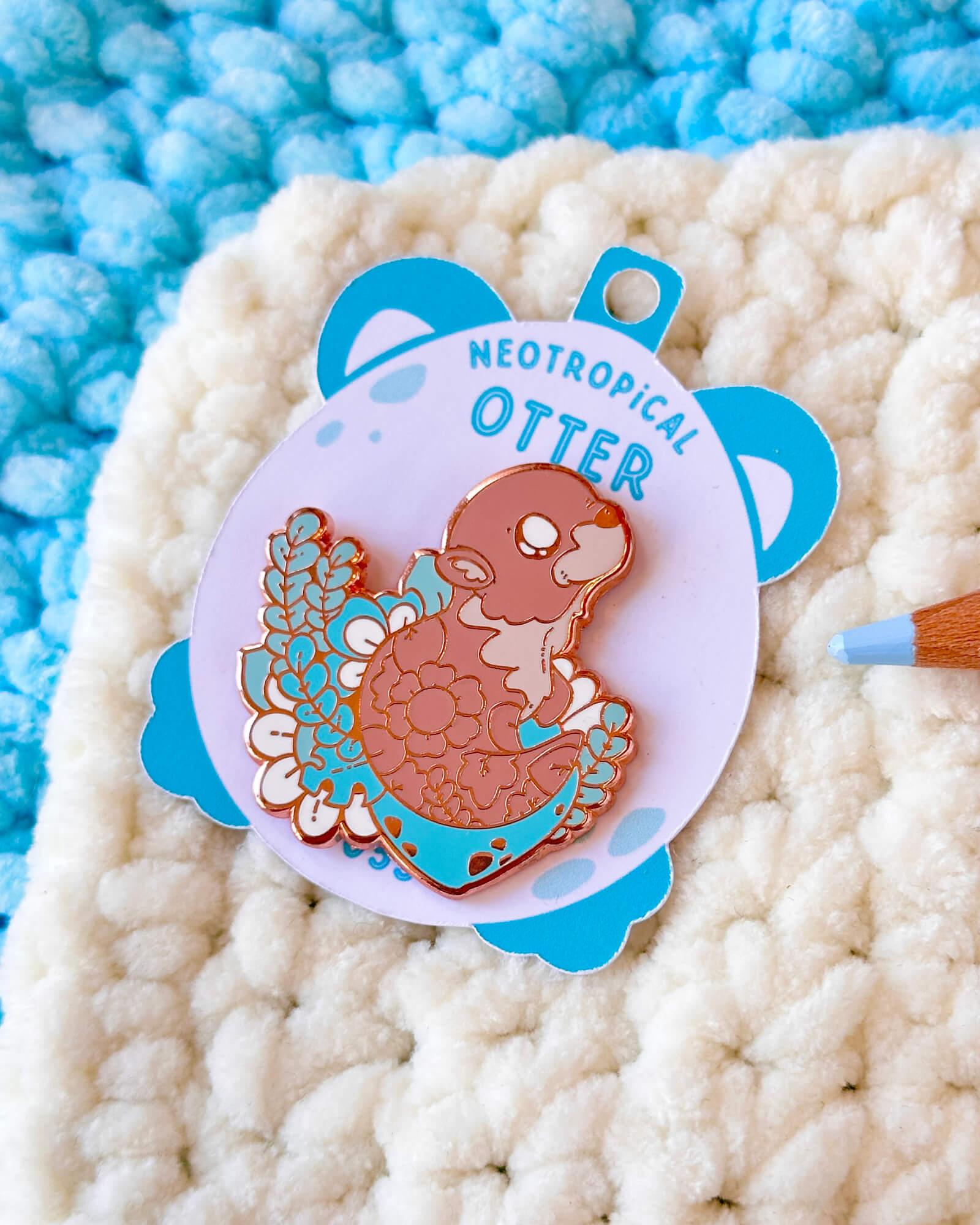 Neotropical River Otter Enamel Pin - Designed by Evy Benita - Critumi Series - All Rights Reserved (4) - Evy Benita