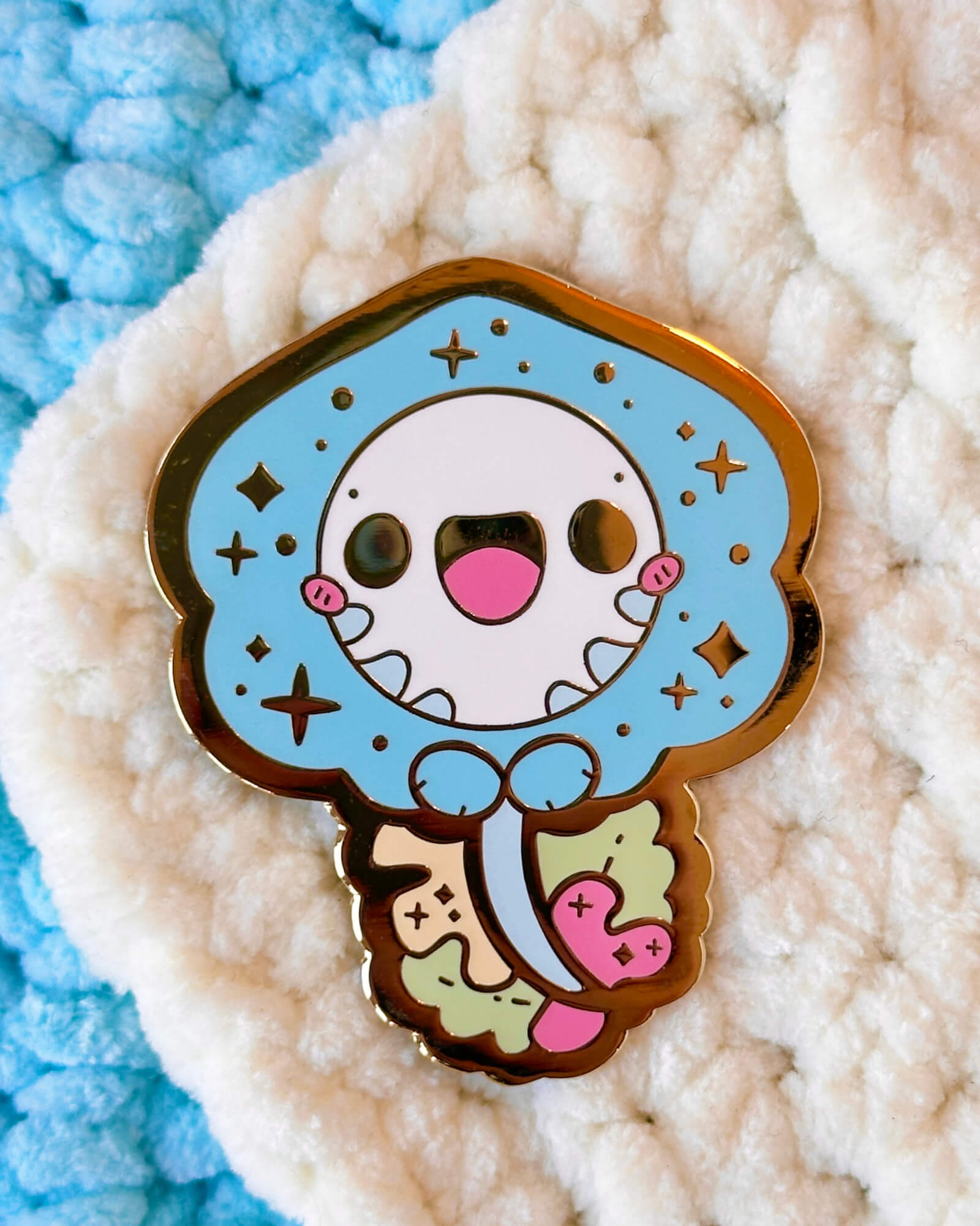 Oceanic Whip Ray Enamel Pin - Designed by Evy Benita - Critumi XL Series - All Rights Reserved (1) - Evy Benita