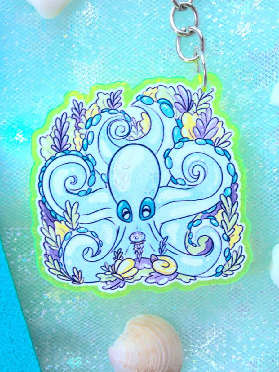 Octopus Acrylic Keychain by Evy Benita 003 - Evy Benita