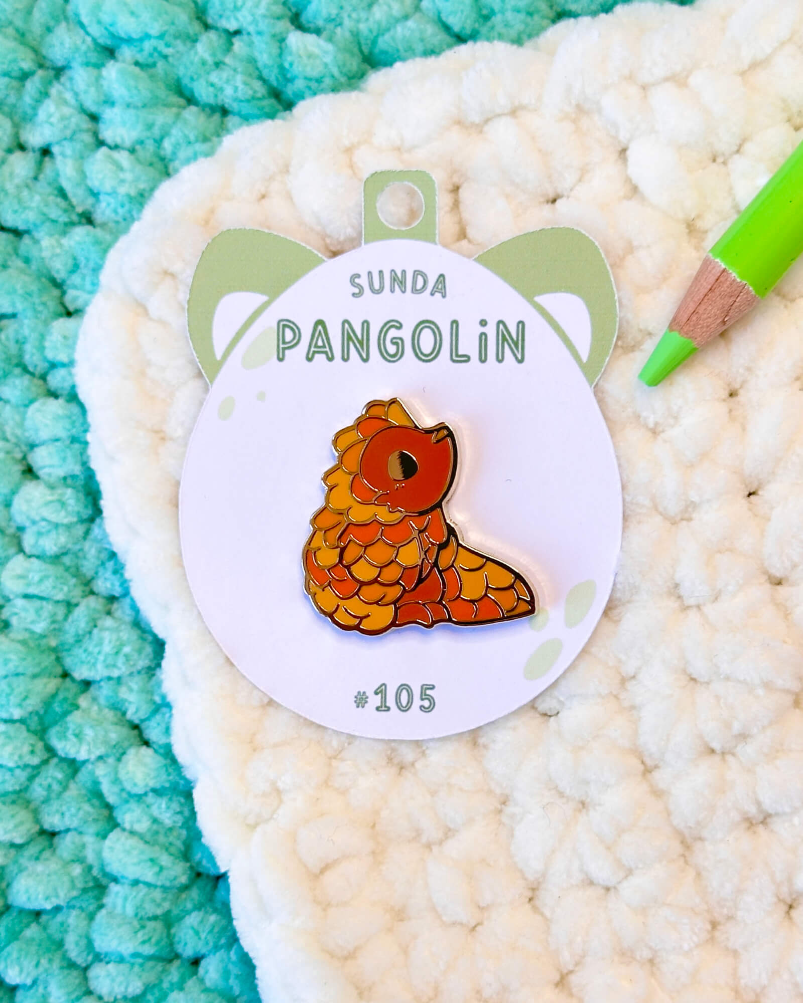 Pangolin Enamel Pin - Designed by Evy Benita - Critumi Series - All Rights Reserved (1) - Evy Benita