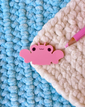 Rosy Crab Acrylic Pin Badge