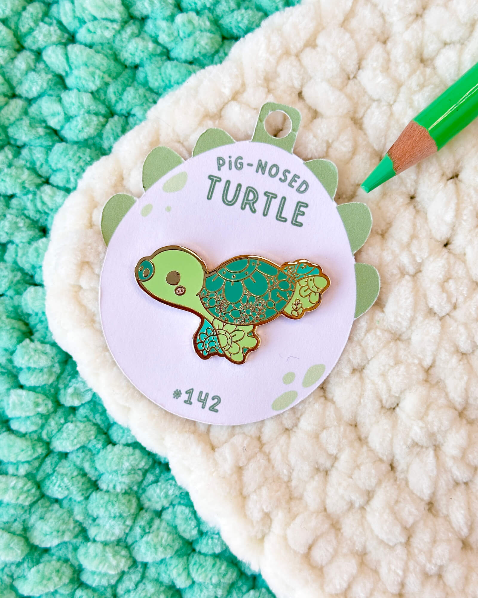 Pig Nosed River Turtle Enamel Pin - Designed by Evy Benita - Critumi Series - All Rights Reserved (1) - Evy Benita