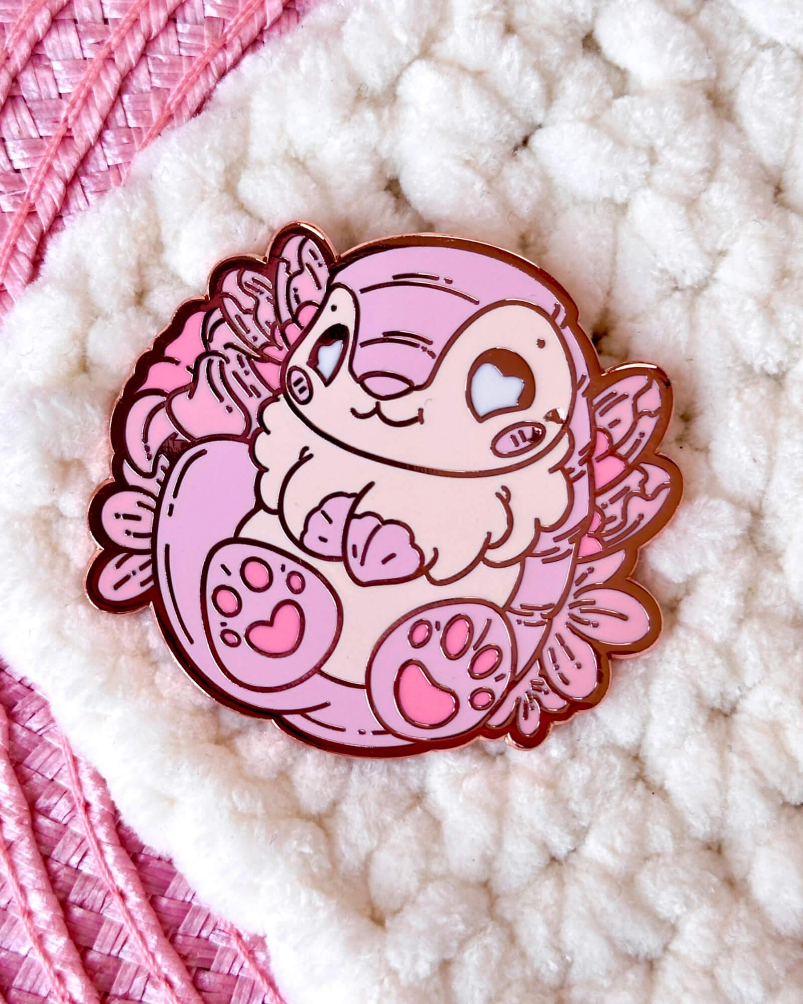 Pink Fairy Armadillo Enamel Pin by Evy Benita - Critumi Series - All Rights Reserved (2) - Evy Benita