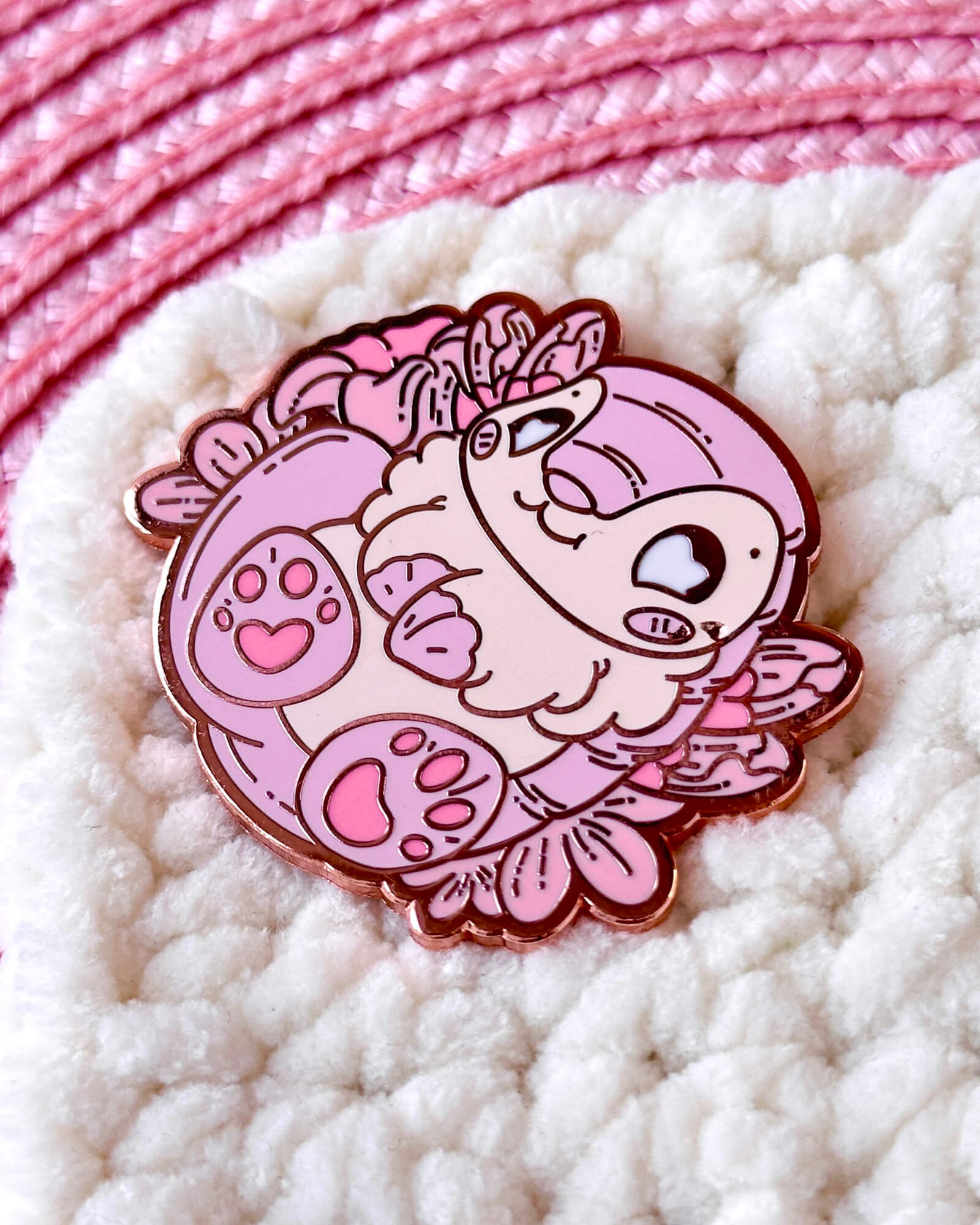 Pink Fairy Armadillo Enamel Pin by Evy Benita - Critumi Series - All Rights Reserved (3) - Evy Benita