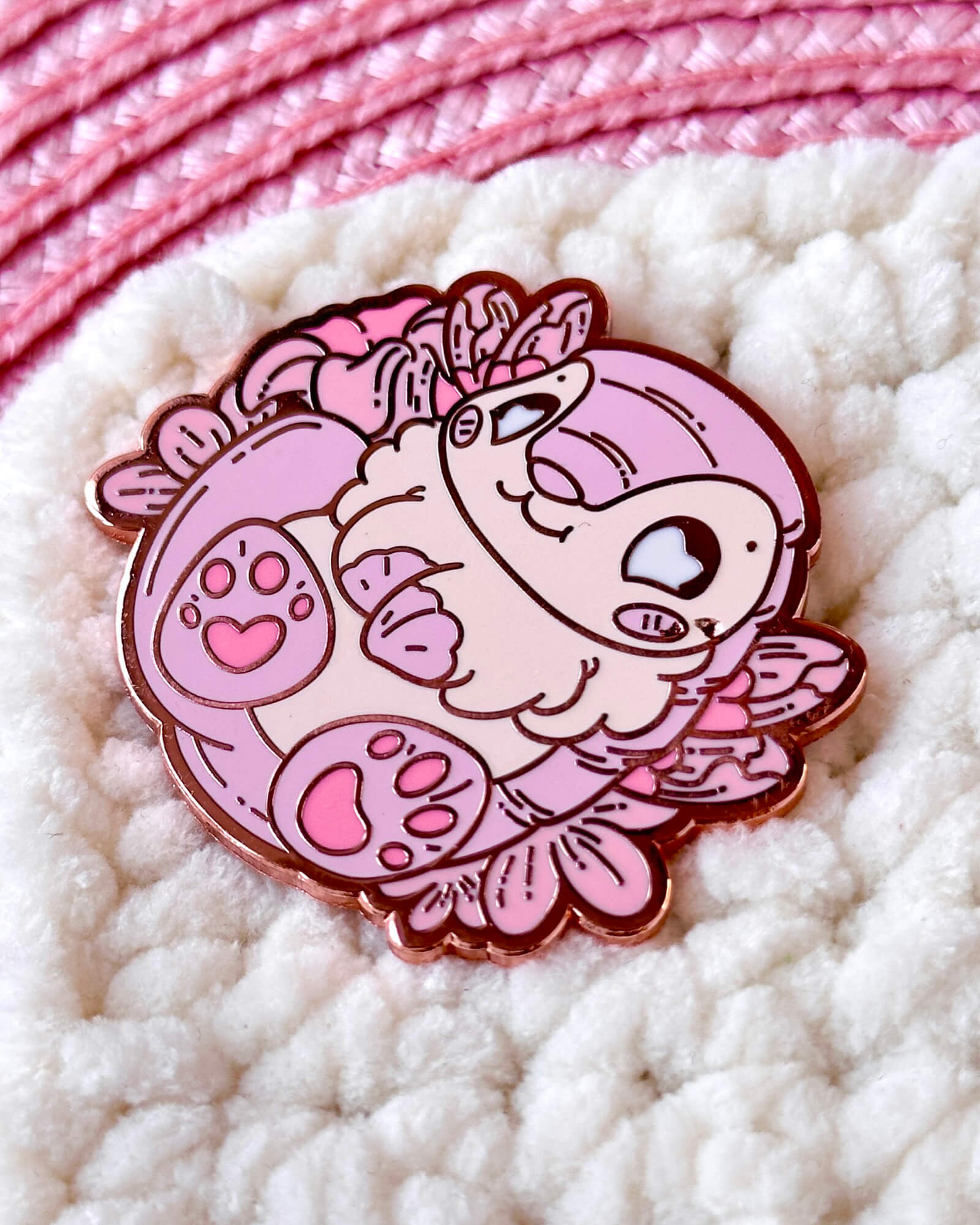 Pink Fairy Armadillo Enamel Pin by Evy Benita - Critumi Series - All Rights Reserved (4) - Evy Benita