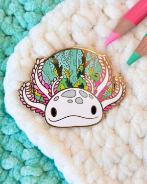 Rainforest Axolotl Enamel Pin Badge