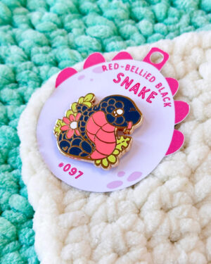 Red Bellied Black Snake Enamel Pin Badge