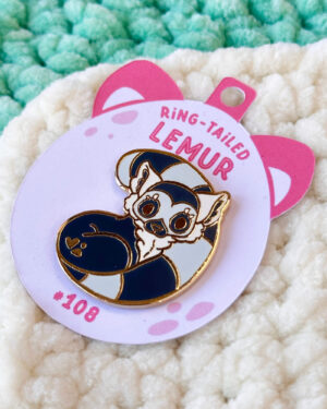 Ring-Tailed Lemur Enamel Pin Badge