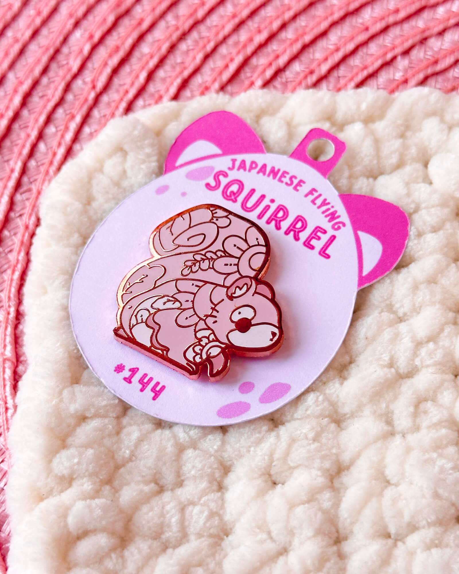 Sakura Sitting Squirrel Enamel Pin by Evy Benita - Critumi Series - All Rights Reserved (3) - Evy Benita