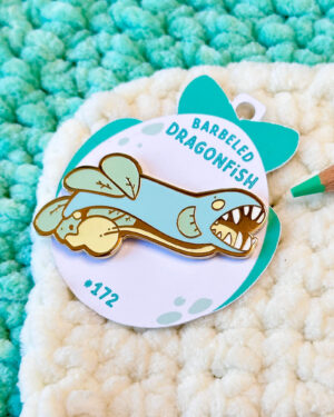 Seafoam Barbeled Dragonfish Enamel Pin Badge