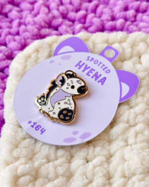 Sitting Spotted Hyena Enamel Pin Badge