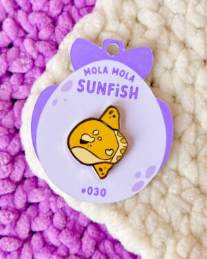 Sleepy Sunfish Enamel Pin Badge