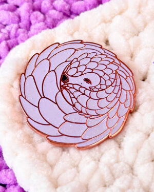 Snowball Pangolin Enamel Pin Badge