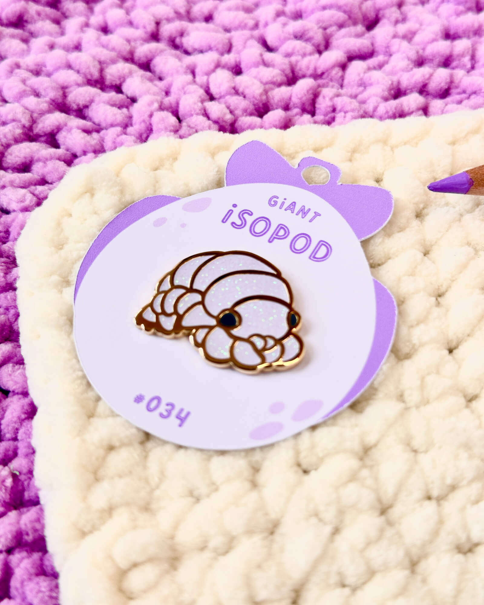 Sparkly Deep Sea Isopod Enamel Pin - Designed by Evy Benita - All Rights Reserved (1) - Evy Benita