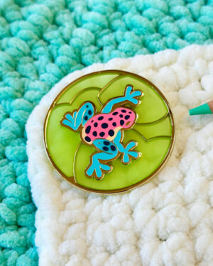 Strawberry Poison Dart Frog Enamel Pin Badge