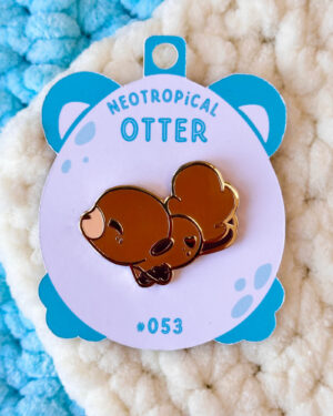 Swimming Eurasian Otter Enamel Pin Badge