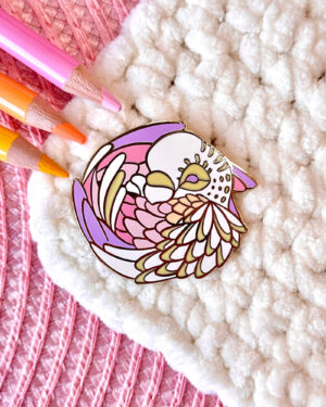 Tea Rose Parakeet Enamel Pin Badge