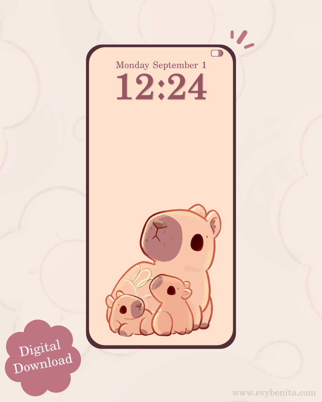 Wallpaper Capybara 1 - Evy Benita