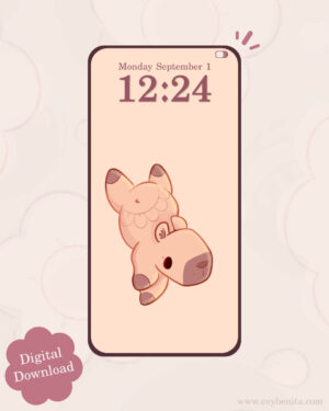 Floating Capybara Digital Wallpaper