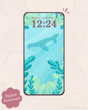 Whale Dreams Digital Wallpaper