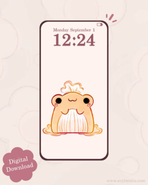 Chanterelle Mushroom Frog Digital Wallpaper