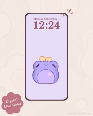 Plum Froot Frog Digital Wallpaper