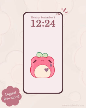 Red Apple Froot Frog Digital Wallpaper