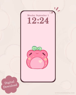 Strawberry Froot Frog Digital Wallpaper