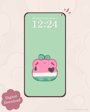 Watermelon Froot Frog Digital Wallpaper