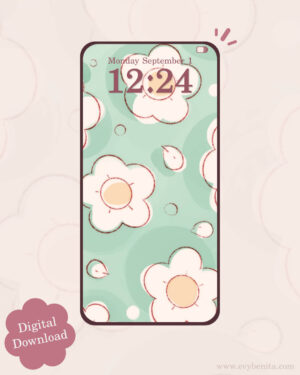 Doodle Daisies Digital Wallpaper