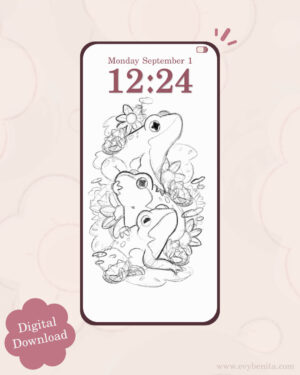 Sketchbook Frog Stack Digital Wallpaper